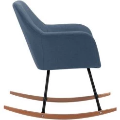 ASUPERMALL Chaise A Bascule Bleu Tissu -Pas Cher Fauteuil Magasin 46889782 5