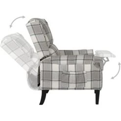 Fauteuil Inclinable Tissu Gris VidaXL 9 Fauteuil Inclinable Tissu Gris VidaXL -Pas Cher Fauteuil Magasin 47011970 3