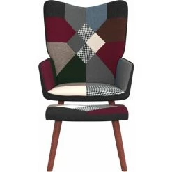 Chaise De Relaxation Patchwork Tissu Avec Repose-pied VidaXL -Pas Cher Fauteuil Magasin 47154806 2