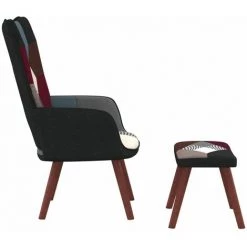 Chaise De Relaxation Patchwork Tissu Avec Repose-pied VidaXL -Pas Cher Fauteuil Magasin 47154806 4