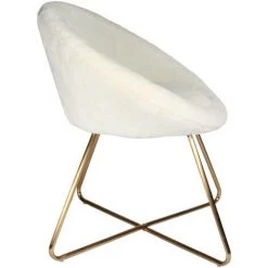 THE HOME DECO FACTORY Fauteuil En Métal Et Assise Imitation Fourrure Aurea Blanc - Blanc 9 THE HOME DECO FACTORY Fauteuil En Métal Et Assise Imitation Fourrure Aurea Blanc - Blanc -Pas Cher Fauteuil Magasin 47156092 4