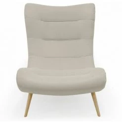 Paris Prix - Fauteuil Scandinave Design "roman" 95cm Beige -Pas Cher Fauteuil Magasin 47158150 2