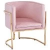 LÚZETE - FAUTEUIL EN VELOURS ROSE ELINOR - Rose 1 LÚZETE - FAUTEUIL EN VELOURS ROSE ELINOR - Rose -Pas Cher Fauteuil Magasin 47266397 1