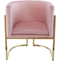 LÚZETE - FAUTEUIL EN VELOURS ROSE ELINOR - Rose -Pas Cher Fauteuil Magasin 47266397 2