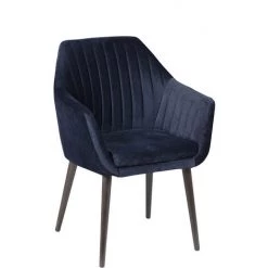 Lot De 2 Fauteuils Coloris Bleu En Bois / Polyester - Longueur 61 X Profondeur 59 X Hauteur 86 X Hauteur Assise 49 Cm -PEGANE-