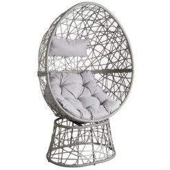 Fauteuil Pivotant En Polyrésine Et Acier, 97 X 70 X 156 Cm -PEGANE-