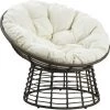 Fauteuil Papasan En Polyrésine Et Acier Blanc - -PEGANE-