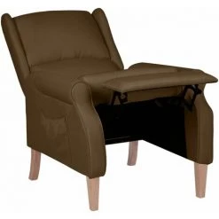 Fauteuil Inclinable Tissu Marron VidaXL 9 Fauteuil Inclinable Tissu Marron VidaXL -Pas Cher Fauteuil Magasin 47601457 3