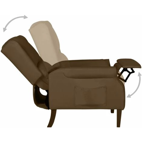 Fauteuil Inclinable Tissu Marron VidaXL 7 Fauteuil Inclinable Tissu Marron VidaXL – Image 5