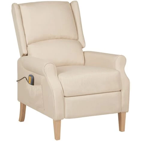 Fauteuil De Massage Inclinable Tissu Crème VidaXL 3 Fauteuil De Massage Inclinable Tissu Crème VidaXL