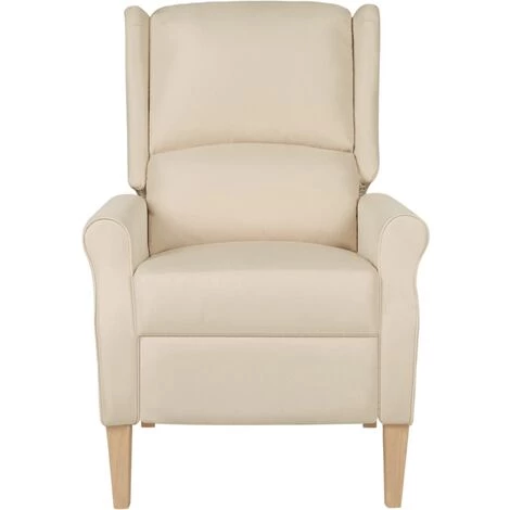 Fauteuil De Massage Inclinable Tissu Crème VidaXL 5 Fauteuil De Massage Inclinable Tissu Crème VidaXL – Image 3
