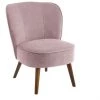 LOLA HOME Fauteuil Chenille Mauve Et Bois 59x66x75 Cm