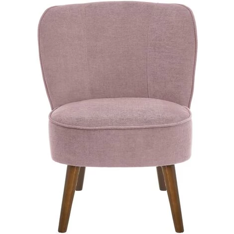 LOLA HOME Fauteuil Chenille Mauve Et Bois 59x66x75 Cm 5 LOLA HOME Fauteuil Chenille Mauve Et Bois 59x66x75 Cm – Image 3