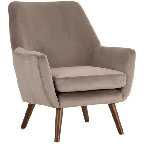 NATACHA.B Fauteuil Vintage Taupe Velours Jade 3 NATACHA.B Fauteuil Vintage Taupe Velours Jade