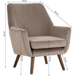 NATACHA.B Fauteuil Vintage Taupe Velours Jade 10 NATACHA.B Fauteuil Vintage Taupe Velours Jade -Pas Cher Fauteuil Magasin 47747362 4