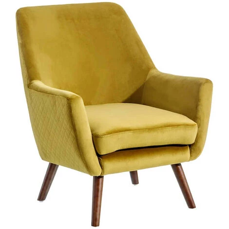 NATACHA.B Fauteuil Vintage Moutarde Velours Jade 3 NATACHA.B Fauteuil Vintage Moutarde Velours Jade