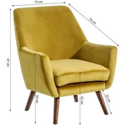 NATACHA.B Fauteuil Vintage Moutarde Velours Jade 10 NATACHA.B Fauteuil Vintage Moutarde Velours Jade -Pas Cher Fauteuil Magasin 47747363 4