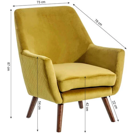 NATACHA.B Fauteuil Vintage Moutarde Velours Jade 6 NATACHA.B Fauteuil Vintage Moutarde Velours Jade – Image 4