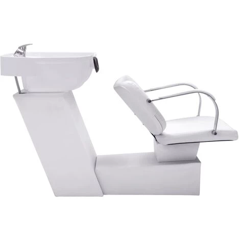 VidaXL Chaise De Salon Avec Lavabo Blanc 137x59x82 Cm Similicuir - Blanc 5 VidaXL Chaise De Salon Avec Lavabo Blanc 137x59x82 Cm Similicuir - Blanc â Image 3