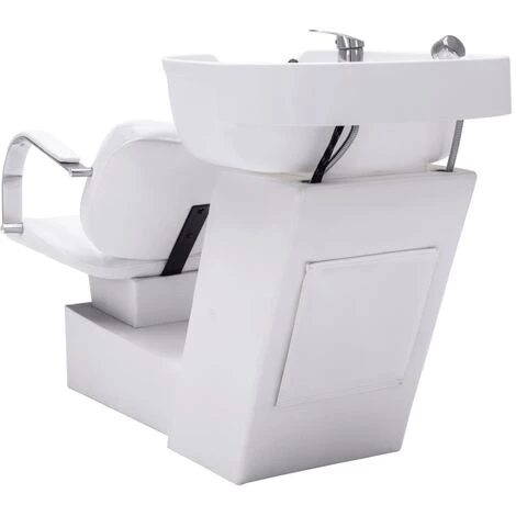 VidaXL Chaise De Salon Avec Lavabo Blanc 137x59x82 Cm Similicuir - Blanc 6 VidaXL Chaise De Salon Avec Lavabo Blanc 137x59x82 Cm Similicuir - Blanc â Image 4