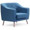 Paris Prix - Fauteuil Design Tissu "salomon" 88cm Bleu -Pas Cher Fauteuil Magasin 47884878 1