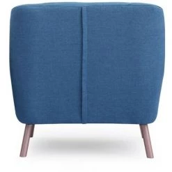 Paris Prix - Fauteuil Design Tissu "salomon" 88cm Bleu -Pas Cher Fauteuil Magasin 47884878 3