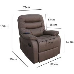 ECO-DE Fauteuil De Massage ECODE Imperial Relaxation Rembourré En Tissu ECO-8500 Marron 11 ECO-DE Fauteuil De Massage ECODE Imperial Relaxation Rembourré En Tissu ECO-8500 Marron -Pas Cher Fauteuil Magasin 47946589 5