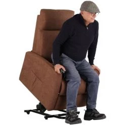 COMPRALO Fauteuil électrique En Tissu Moderna Avec Système De Levage Pour Personnes âgées Samoa Marron -Pas Cher Fauteuil Magasin 48016488 3