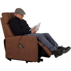 COMPRALO Fauteuil électrique En Tissu Moderna Avec Système De Levage Pour Personnes âgées Samoa Marron -Pas Cher Fauteuil Magasin 48016488 4