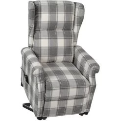 Fauteuil Inclinable Tissu Blanc Et Gris VidaXL