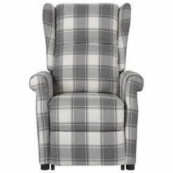 Fauteuil Inclinable Tissu Blanc Et Gris VidaXL -Pas Cher Fauteuil Magasin 48093991 3