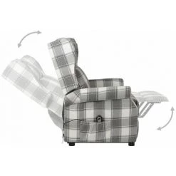 Fauteuil Inclinable Tissu Blanc Et Gris VidaXL -Pas Cher Fauteuil Magasin 48093991 4