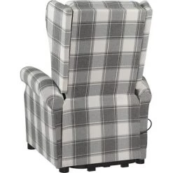 Fauteuil Inclinable Tissu Blanc Et Gris VidaXL -Pas Cher Fauteuil Magasin 48093991 5