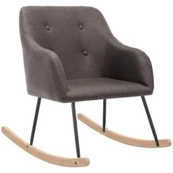 Chaise à Bascule Tissu Taupe VidaXL