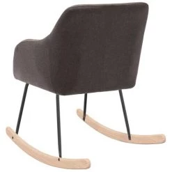 Chaise à Bascule Tissu Taupe VidaXL -Pas Cher Fauteuil Magasin 48158264 4