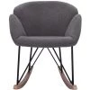 MILIBOO Rocking Chair Design Effet Velours Gris RHAPSODY - Gris Velours -Pas Cher Fauteuil Magasin 48190622 1