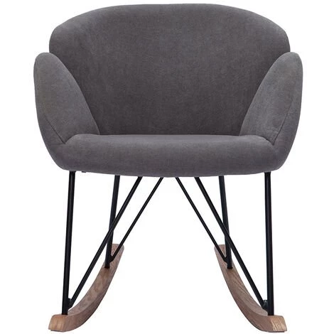 MILIBOO Rocking Chair Design Effet Velours Gris RHAPSODY - Gris Velours 3 MILIBOO Rocking Chair Design Effet Velours Gris RHAPSODY - Gris Velours