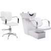 VidaXL Unité De Rinçage De Shampoing Avec Chaise De Salon Similicuir - Blanc 1 VidaXL Unité De Rinçage De Shampoing Avec Chaise De Salon Similicuir - Blanc -Pas Cher Fauteuil Magasin 48397962 1