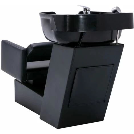 VidaXL Unité De Rinçage De Shampoing Avec Chaise De Salon Similicuir - Noir 7 VidaXL Unité De Rinçage De Shampoing Avec Chaise De Salon Similicuir - Noir – Image 5