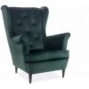 HUCOCO LADYME - Fauteuil Style Glamour Salon/chambre à Coucher - 101x85x75 - Fauteuil à Oreilles - Vert -Pas Cher Fauteuil Magasin 48524080 1