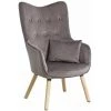 ESTEXO Fauteuil TV Relax Fauteuil Avec Coussin Chaise De Lecture Rembourrée En Tissu Gris Foncé Velours -Pas Cher Fauteuil Magasin 48738247 1