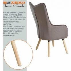 ESTEXO Fauteuil TV Relax Fauteuil Avec Coussin Chaise De Lecture Rembourrée En Tissu Gris Foncé Velours -Pas Cher Fauteuil Magasin 48738247 4