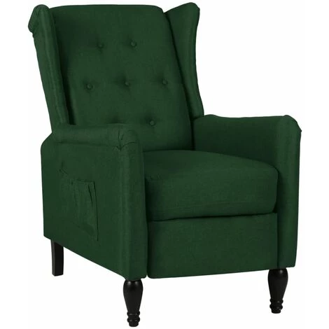 Fauteuil Inclinable Tissu Vert Foncé VidaXL 3 Fauteuil Inclinable Tissu Vert Foncé VidaXL