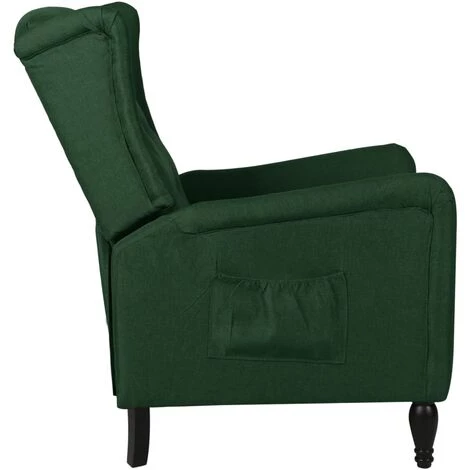 Fauteuil Inclinable Tissu Vert Foncé VidaXL 5 Fauteuil Inclinable Tissu Vert Foncé VidaXL – Image 3