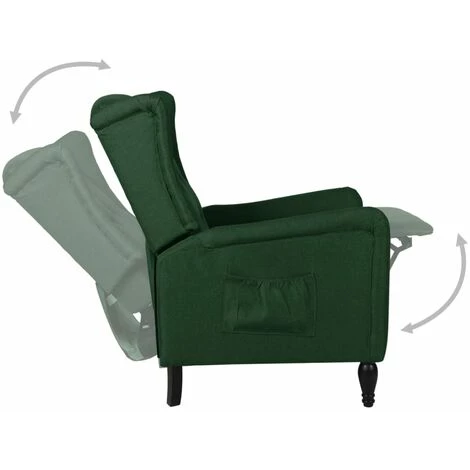Fauteuil Inclinable Tissu Vert Foncé VidaXL 6 Fauteuil Inclinable Tissu Vert Foncé VidaXL – Image 4