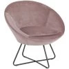 HELLIN Fauteuil Moderne En Velours Et Métal - SCOTT - Rose -Pas Cher Fauteuil Magasin 49302748 1