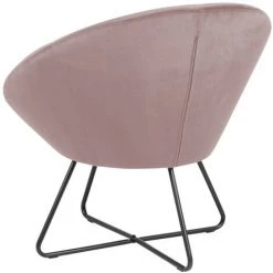 HELLIN Fauteuil Moderne En Velours Et Métal - SCOTT - Rose -Pas Cher Fauteuil Magasin 49302748 4