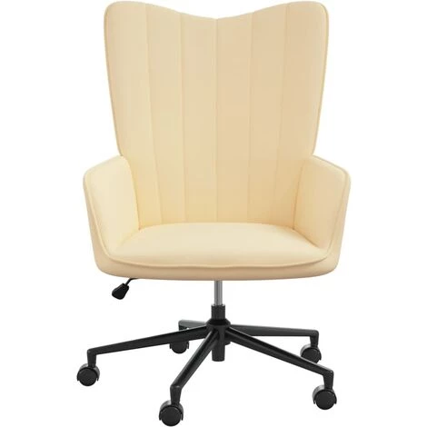 Chaise De Relaxation Velours Blanc Crème VidaXL 5 Chaise De Relaxation Velours Blanc Crème VidaXL – Image 3