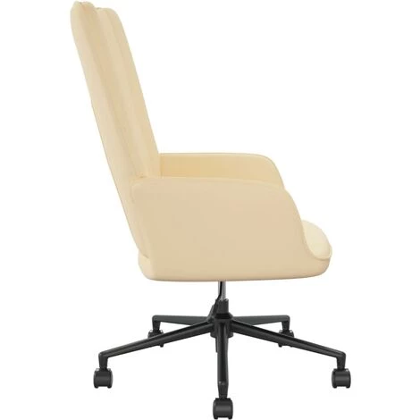 Chaise De Relaxation Velours Blanc Crème VidaXL 7 Chaise De Relaxation Velours Blanc Crème VidaXL – Image 5