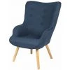 TOILINUX Fauteuil Noor Avec Pieds En Bois - Longueur 75, Largeur 68, Hauteur 95cm. - Bleu Foncé -Pas Cher Fauteuil Magasin 49474812 1